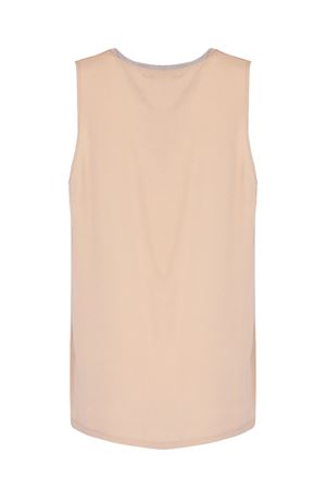 Canotta scollo a V in crepe de chine misto seta beige FABIANA FILIPPI | TPD266F295L7750157